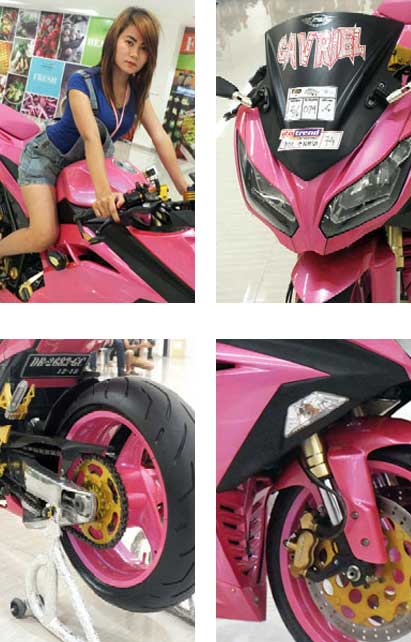 Kawasaki Ninja 250 FI ’13 Manado : Girly Pinky Bikin Chika Happy